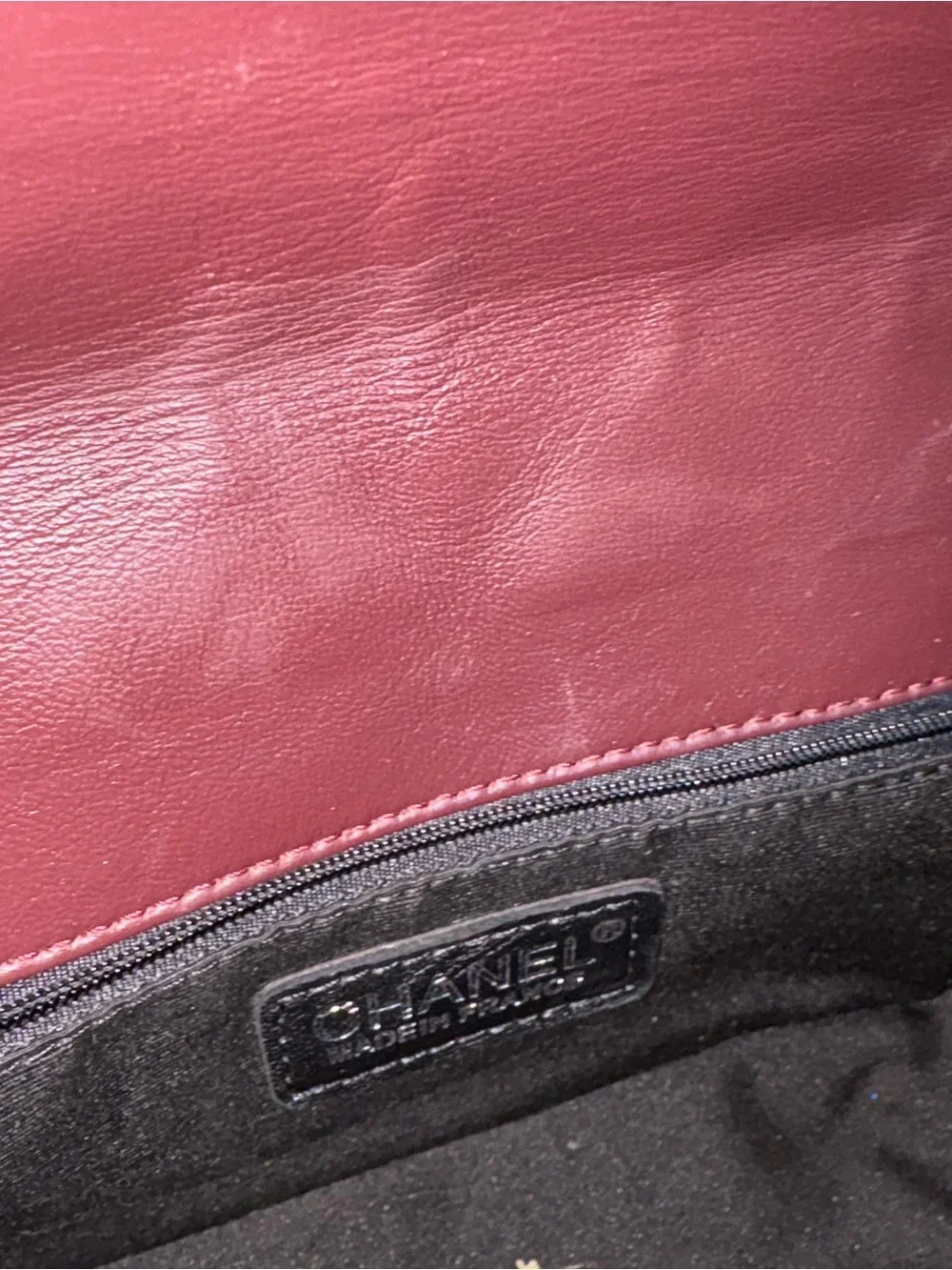 CHANEL Boy Chevron Quilted Shoulder Bag in Deep Wine